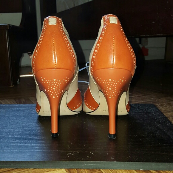 Cream and Firesky Contrast Heels by Tahari - Picture 2 of 3